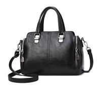 SODOLLEE Handbag for Women Elegant Top Handle Bag Ladies Shoulder Bag PU Leather Crossbody Bag with Multiple Pockets for Work Business Dating Black