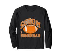 Sodom & Gomorrah Mock Athletic Distressed Football Player's Long Sleeve T-Shirt