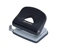 SOE 3279 Hole Punch, Paper Punch for 25 Sheets with Stop Rail Black