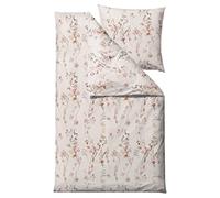 Södahl Organic Meadow Organic Bed Linen 155 x 220 cm 100% Organic Cotton, Set with 1 Duvet Cover 155 x 220 cm and 1 Pillowcase 80 x 80 cm, Rose (Pink/Red)