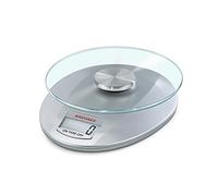 Soehnle Roma Digital Kitchen Scale, Glass Digital Food Scale, Silver Colour Electric Kitchen Scales weighing to 5 kg Capacity, Electric Kitchen Scales with Easy to clean weighing plate