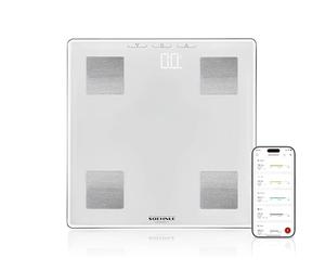 Soehnle Shape Sense Connect Lite body analysis scale, bathroom scale with app connection, scale for body weight, fat, water and muscle percentage, weighing scale with LED display, white