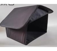 Soekoa Outdoor Cat Feeding Station, Stray Cat Shelter, Cat Shelter Outdoor for Food and Wate, Waterproof Pet Shelter for Cats Birds, Rabbits and Small Dog (Black, 17 in)