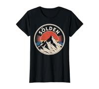Sölden Alpine Ski Travel Mountain Value Graphic T-Shirt, Women, Black, XL