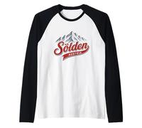 Sölden Austria Alpine Mountain Ski Resort Retro Graphic Raglan Baseball Tee