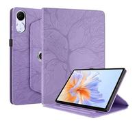 SOENS 3D Tree Embossed Business Wallet PU Leather Cover Suitable For Huawei Honor Pad V9 11.5" ROL-W00/W10 2024 360° Rotation Case(Purple)