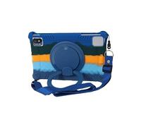 SOENS Compatible with TCL 10 Tab Max 4G 10.36""/Tab 10S 10L 10.1"" Case Soft Silicon Protect Shell Tablet Stand Cover with Strap(Color:Colourful Navy,Size:for TCL Tab 10L)