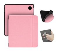 SOENS Soft Case with Hand Strap Fabric Smart Cover Suitable for Kobo Libra 2/Libra H2O Magnetic Protective Slim Shell(Pink,for Kobo Libra H2O)