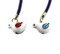 SÖPÖSÖPÖ Red & Blue-Winged White Dove Charm - 2 pieces x 9cm Set Maid in Japan Cute Amulet Japanese style souvenir gift