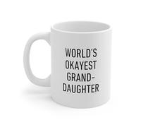 SoeRukd Granddaughter Mug, World's Okayest Funny Cup Novelty Coffee Cup 11 Ounces Funny Coffee Mug Novelty Ceramics Cup,C39