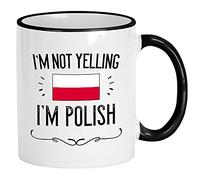 SoeRukd Poland Proud Mugs. Not Yelling I'm Polish Ceramic 11 Ounces Funny Coffee Mug Novelty Ceramics Cup,U06
