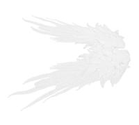 SOESFOUFU 1 Pair of White Angel Wing Embroidery Appliques and Mending Clothes Elegant Polyester Lace Sewing Patches for Clothes for Festival Decoration for Festival Decoration and Mending