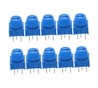 SOESFOUFU 10 Pcs 10k Through Hole Adjustable Precision Resistors with Cap, High Accuracy 3-pin Trimmer Potentiometers for Electric Guitar and Breadboard Use