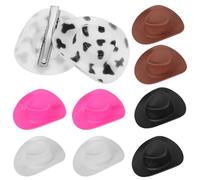 SOESFOUFU 10 Pcs Mini Cowgirl Hat Hair Clips Small Hat Cute Halloween Hair Accessories Plastic Alligator Clips Western Flair Stylish Secure Hairstyle for Crafts