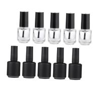 SOESFOUFU 10pcs 15ml Glass Nail Polish Bottles Brush Cap Refillable Touch up Containers for Manicure Nail Art Storage and Beauty Tools Set