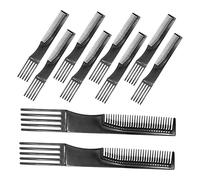 SOESFOUFU 10pcs Black Plastic Hair Combs Set for Women and Men, Anti-static Smooth Hair Styling Picks Made of Sturdy Pp Material, Hairdressing Tool for Salon and Daily Use