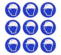 SOESFOUFU 10pcs Blue Pvc Self Adhesive Helmet Safety Sticker Label with Simple and Intuitive Design for Workplace and Environments to Prevent Potential Accidents