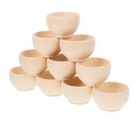 SOESFOUFU 10pcs DIY Unique Wooden Blank Bowl Model Finely Sanded Smooth Khaki Wood Bowls Ready for Trimming Creative Painting Crafts for Parties and Home Desktop Decoration