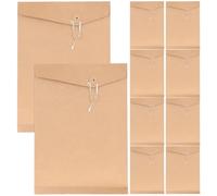 SOESFOUFU 10pcs Kraft Paper String-tie Envelopes File Organizer for Filing and Storing Documents, Sturdy Document Holder Suitable for Office and Home Use