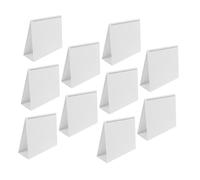 SOESFOUFU 10pcs Refillable DIY Desk Calendar Stand with 8 Inch Blank Paper Base, Foldable Triangle Base and Spiral Binding, Reusable and Easy to Personalize for Office and Study Desk Use