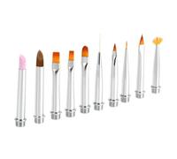 SOESFOUFU 11pcs Nail Art Brush Set with Pen and Replacement Heads Rose Gold Professional Nail Painting Tool for Drawing Striping Dotting DIY Manicure