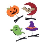SOESFOUFU 12 Pcs Halloween Hair Clips Pumpkin Ghost Skull Bats Hairpins Lightweight Accessories for Costume Parties and Women