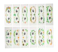 SOESFOUFU 12 Sheets St Patricks Day Shamrock Face Stickers for Holiday Party Favors Gentle Temporary Irish Festival Makeup Decals for Adults Comfortable All-day Wear for Celebrations