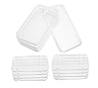 SOESFOUFU 12pcs Clear Press Nail Storage Box Portable French Tip Organizer with Transparent Rectangle Plastic Container for False Nails Beads Jewelry and Small Essentials