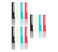 SOESFOUFU 12pcs Haircut Combs Curly Hair Combs Plastic Multi-function Hairstyling Tools Create Many Hairstyles Won't Hurt Scalp Everyday Use Random Color
