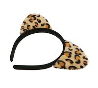 SOESFOUFU 12Pcs Leopard Print Cat Ear Headbands Soft Furry Hairbands for Women Boys Comfortable Costume Accessories Party Photo Props