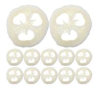 SOESFOUFU 12Pcs Loofah Soap Drain Dish: Self Draining Soap Saver Holder for Shower - Natural Loofah Sponge Self Pad with Round Shape for Bathroom,