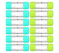 SOESFOUFU 12pcs Portable Lens Holder Contact Lens Case with Deep Cup and Separated Compartments, Compact Hard Protective Plastic Storage Box for Daily Use and Business Trips