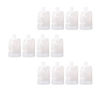 SOESFOUFU 12pcs Reusable Portable Travel Bottles Set with Frosted Plastic Leakproof Cosmetic Pouches, Space-Saving Travel Pouch for Storing Shower Gel and Toiletries