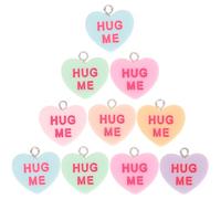 SOESFOUFU 14pcs Heart Charms for Jewelry Making Iron and Resin Material, Not Easy to Break, for Wedding, Necklace, Bracelet, and Key Chains, Lovely Romantic Arts and Crafts Accessories
