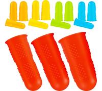 SOESFOUFU 15 Pcs Silicone Finger Guards Finger Gloves Silicone Glue Cap Reusable Easy to Put and Take Off Assorted Color for Sewing and Making Scrapbooks