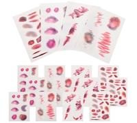 SOESFOUFU 16 Sheets Halloween Fake Wounds Temporary Tattoos Stickers with Realistic Scars and Bruises, Easy to Apply Tattoo Paper for Quick Transformation at Holidays and Dancing Parties