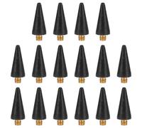 SOESFOUFU 16pcs Nail Art Pen Replacement Heads for Point Drill Pen, Black Synthetic Wax Tips High Adaptability to Decorate Small Rhinestones, for DIY Manual Activities and Professional Nail