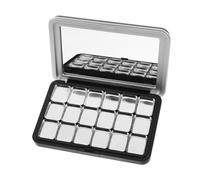 SOESFOUFU 18 Grids Empty Eyeshadow Palette Organizer Magnetic Cosmetics Storage Box with DIY Refill Multifunctional Design Sl lack Plastic and Iron Case for Travel