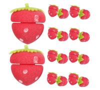 SOESFOUFU 18pcs Strawberry Shape Sponge Hair Rollers Soft Heatless Curlers to Sleep In Overnight for Styling Damage Curling Balls