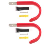 SOESFOUFU 1set Swimming Pool Safety Hook Pole Holder Matte Surface with Reinforced Stainless Steel and Plastic Construction Red Lifebuoy Hook Ensuring Emergency for Pool Rescue 2pcs