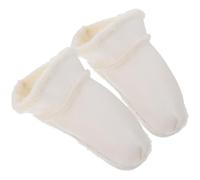 SOESFOUFU 2 Pairs Detachable Clog Shoes Liner Plush Cotton Inner Sleeve | White Soft Lining for Garden Clogs and Boots, Comfortable Warmth during Hiking, Yard Chores, Removable Design