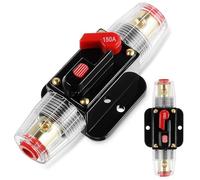 SOESFOUFU 2 Pcs 150a Manual Reset Circuit Breaker Fuse Holder for Car Audio System with Overload Protection Metal Inline Fuse for Automotive Audio Setups