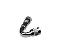 SOESFOUFU 2 Pcs Silver Angled Metal Valve Stem Extension Adapter for Car Motorcycle Bike Tire Valve Connector with Built Core for Easy Inflation and Deflation