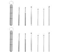 SOESFOUFU 2 Sets Earwax Cleaning Spoons Ear Cleaning Tools Stainless Steel Quickly Cleans Ears Portable with Storage Bag for Travel and Home Use