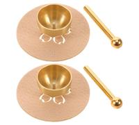 SOESFOUFU 2 Sets Mini Tibetan Singing Bowl Set with Brass Bowl, Metal Mallet and Nonwoven Pad for Meditation and Yoga Relaxation, Mindfulness Practice, Home Decor and Stress Relief