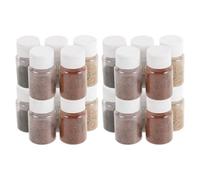 SOESFOUFU 20 Bottles Lab Soil Sample: Five Colors Soil Specimens in Bottled Vials - Scientific Experiment & Study Classroom Materials for Matrix Mix for Analysis