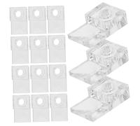SOESFOUFU 20 Sets Transparent Mirror Clips Wall Mount Kit for Frameless Glass Mirrors Heavy Duty Stable Holders with Screws and Anchors Easy Install Invisible Hangers for Bathroom Display