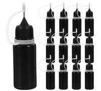 SOESFOUFU 20pcs 10ml Black Opaque Glue Bottles Refillable Precision Applicator for DIY Crafting and Oil Dispensing
