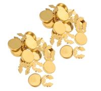 SOESFOUFU 20pcs Brass Button Covers for Men and Women, round Golden Copper Shirt Studs Caps, Plain Cuff Button Covers Enhancing Craft Experience, Suitable for Denim Jackets, Workwear