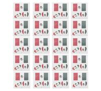 SOESFOUFU 20pcs Mexico Flag Temporary Tattoos - Waterproof National Flag Tattoos - Patriotic Mexican Face Stickers for 2026 Football Sports Event